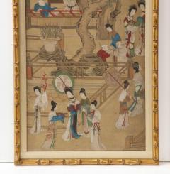 Pair of Qing Dynasty Temple Scene Wallpaper Panels - 2994943