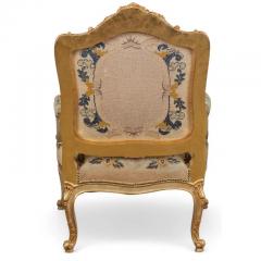 Pair of Quatrain for Dessin Fournir Louis XV Style Giltwood Fauteuils Arm Chairs - 4045818