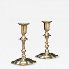 Pair of Queen Anne Brass Candlesticks - 560840