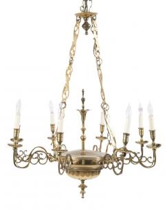 Pair of Queen Anne Style Brass Chandeliers - 2116955