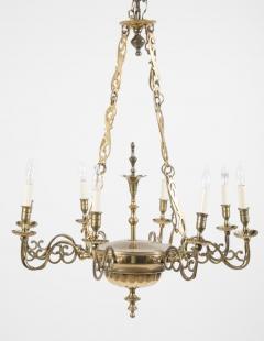 Pair of Queen Anne Style Brass Chandeliers - 2116956