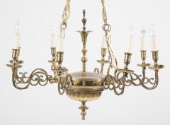 Pair of Queen Anne Style Brass Chandeliers - 2116957