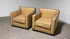 Pair of Ralph Lauren Style Leather Club Chairs C 2000  - 4616887