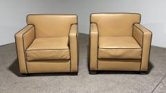 Pair of Ralph Lauren Style Leather Club Chairs C 2000  - 4616889