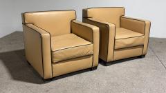 Pair of Ralph Lauren Style Leather Club Chairs C 2000  - 4616891