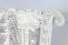 Pair of Rare Barovier Art Deco Brass Mounted Murano Glass Sconces 1940 - 3425729