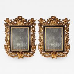 Pair of Rare Italian 17th Century Giltwood Baroque Mirrors 1680 - 1579410