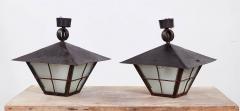 Pair of Rare Salvaged 1920s Iron Marketplace Lanterns - 2898006