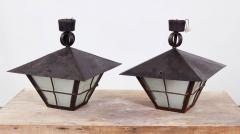 Pair of Rare Salvaged 1920s Iron Marketplace Lanterns - 2898011
