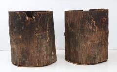 Pair of Rare Very Large French Wood Primitive Vessels Planters c 1900 - 969785