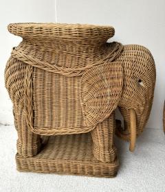 Pair of Rattan Elephant Side Table France 1970s - 3265686