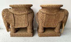 Pair of Rattan Elephant Side Table France 1970s - 3265689