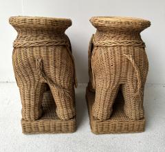 Pair of Rattan Elephant Side Table France 1970s - 3265690