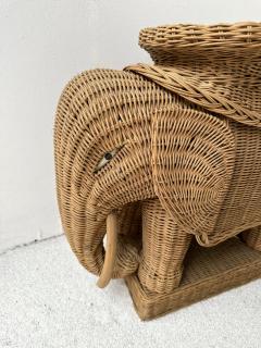 Pair of Rattan Elephant Side Table France 1970s - 3265693