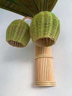 Pair of Rattan Palm Tree Sconces France 1980s - 1183890