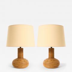 Pair of Rattan Table Lamps - 4394014