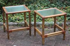 Pair of Rattan and Bamboo Side Tables - 2226495