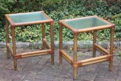 Pair of Rattan and Bamboo Side Tables - 2226501