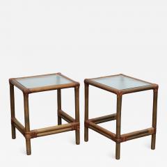 Pair of Rattan and Bamboo Side Tables - 2227766