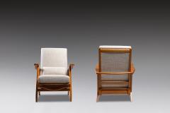 Pair of Reclining Armchairs in Beech France 1950s - 2738148