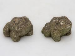 Pair of Reconstituted Stone Frog Garden Ornaments England 1970s - 4620108