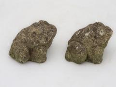 Pair of Reconstituted Stone Frog Garden Ornaments England 1970s - 4620109