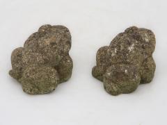 Pair of Reconstituted Stone Frog Garden Ornaments England 1970s - 4620110