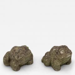 Pair of Reconstituted Stone Frog Garden Ornaments England 1970s - 4620126