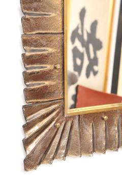 Pair of Rectangular Murano Bronze Glass Framed Mirrors in Stock - 2944153