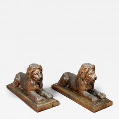 Pair of Recumbent Lions - 3946200