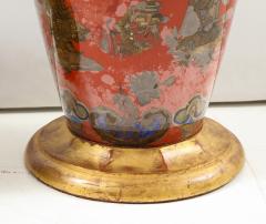 Pair of Red Chinoiserie Table Lamps - 855450