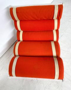 Pair of Red Italian Mid Century Modern Armchairs - 3144280