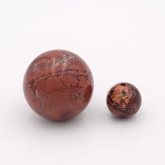 Pair of Red Jasper Matrix Spheres - 3356598