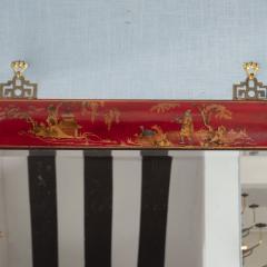 Pair of Red Lacquered Chinoiserie Mirrors - 1100011