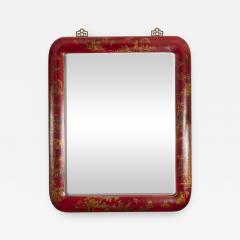 Pair of Red Lacquered Chinoiserie Mirrors - 1100921
