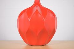 Pair of Red Mid Century Modern Table Lamps - 3076233