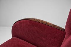 Pair of Red Mohair Armchairs Europe 1930s - 4556292