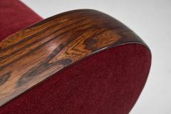 Pair of Red Mohair Armchairs Europe 1930s - 4556294