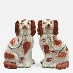 Pair of Red Staffordshire Dogs - 261763