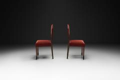 Pair of Red Upholstered Amsterdamse School Chairs The Netherlands ca 1930s - 4746831