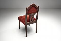 Pair of Red Upholstered Amsterdamse School Chairs The Netherlands ca 1930s - 4746834