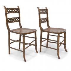 Pair of Regency Faux Bamboo Chairs - 1406346