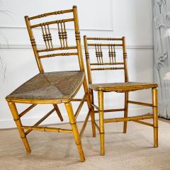 Pair of Regency Faux Bamboo Painted Chairs - 3568258