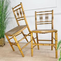 Pair of Regency Faux Bamboo Painted Chairs - 3568260