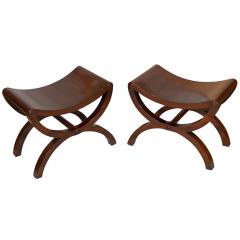 Pair of Regency Mahogany Curule Form Benches - 3786622