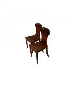 Pair of Regency Mahogany Hall Chairs - 3877946