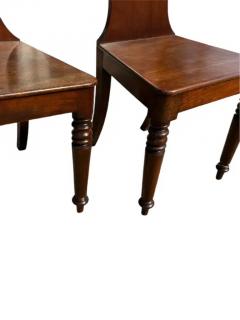 Pair of Regency Mahogany Hall Chairs - 3877954