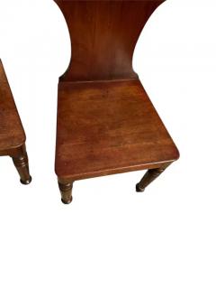 Pair of Regency Mahogany Hall Chairs - 3877956