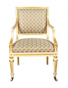 Pair of Regency Painted and Gilded Armchairs - 3785971