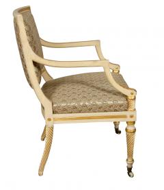 Pair of Regency Painted and Gilded Armchairs - 3785973